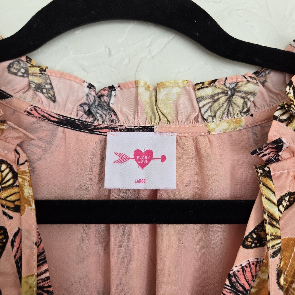 Buddy Love Pink Butterfly Print Short Dress - Picture 10 of 12